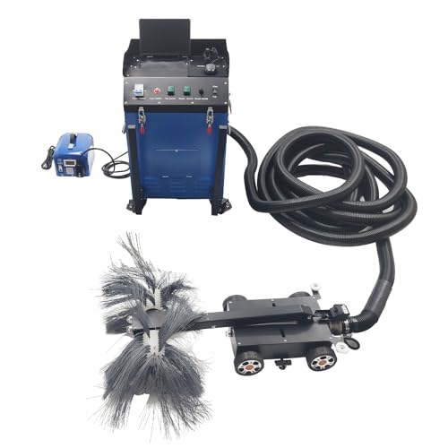 JARYANNIX 220V Duct Cleaning Machine Intelligent Ventilation Pipe Cleaning Suction Robot Sweeping and Suction Integrated Machine Duct Cleaner with Transformer Rotary Brush 9.84-31.5in Diameter