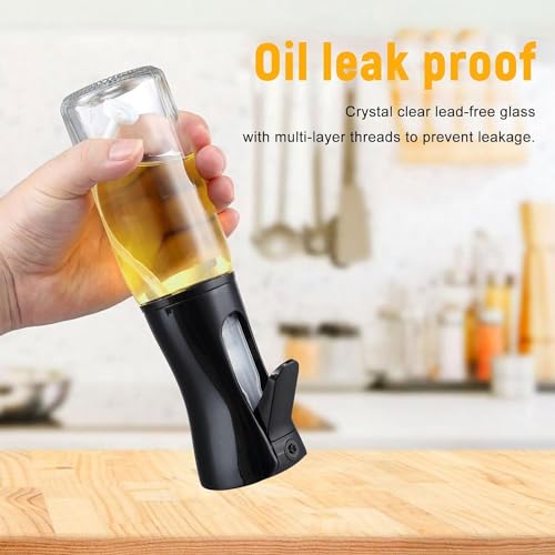 Image of Glass oil Spray Dispenser Cooking 200ml Spray Bottle Refillable Food Grade Oil, Vinegar Spritzer Sprinkler Sprayer Mister Used for Air Fryer, Salad Making, Frying, BBQ