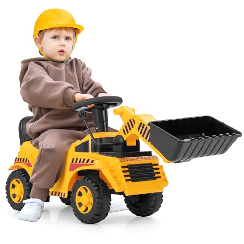 Costzon Ride On Bulldozer, Sit and Scoot Ride on Push