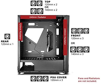 b-Draco 5907 Plus Include 3 x 120mm ARGB Fan 1 Remote, 1 hub, 1 LED Strip, b-Vigor550W Power Supply Included