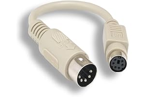 KENTEK 6 Inch IN DIN5 AT Male to Mini DIN6 PS/2 Female...