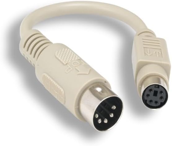 KENTEK 6 Inch in DIN5 at Male to Mini DIN6 PS/2 Female Keyboard Adapter Converter Cable Cord DIN5 5 Pin to MDIN6 6 Pin M/F for PC Mac Linux