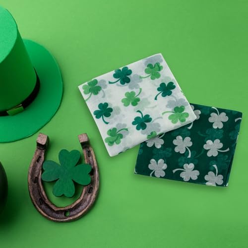 2 Pack Green Shamrock Scarf St Patricks Day Scarf Women St Patricks Day Accessories for Women,Long Clover Scarf Irish Gifts Silk Scarf Set Four Leaf St.Patrick's Scarf Saint Patricks Day Accessories3
