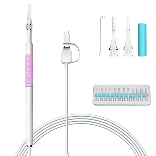 Mini Otoskop USB Ohr Otoskop Inspektionskamera, 5.5 mm, 3-In-1-Ohrenschmalzentfernungswerkzeug mit 6 LED-Lichtern HD-Ohr-Otoskop für Ios