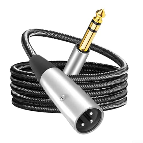 Oniissy Cable XLR macho a jack | TRS equilibrado de 6,35 mm a XLR macho para altavoces | Mezclador, consolas de sonido de audio | Cable de micrófono | Cable de audio de estudio (3 metros)