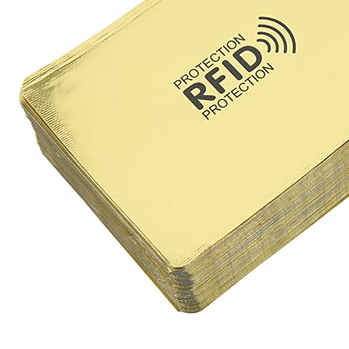 Card Holder, Stylish 100 Pcs Scratch Resistant Rfid Card Holder Privacy Protection For Id Card (Yellow) #TOP7