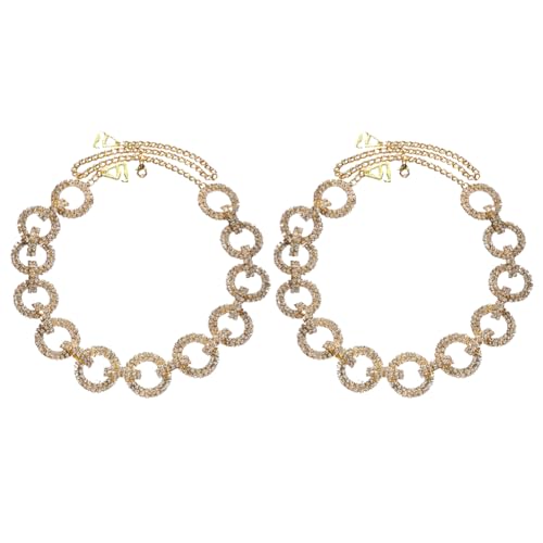 CJKDXDH Sparkly Rhinestone Bra Straps Shinny Crystal Round Underwear Strap Bra Chain Festival Rave Nightclub Party Shoulder Straps Replacement Lingerie Straps 1 Pair (Gold)