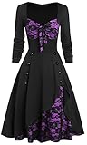 Aivtalk Gothic Victorian Dresses for Women Costumes Queen Ball Gown Masquerade Dress Halloween Party Dresses Purple