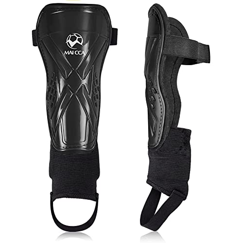 YongHang Espinilleras ligeras, de alta resistencia, espinilleras de fútbol con protección de tobillo, espinilleras para niños y adultos (M) Cover