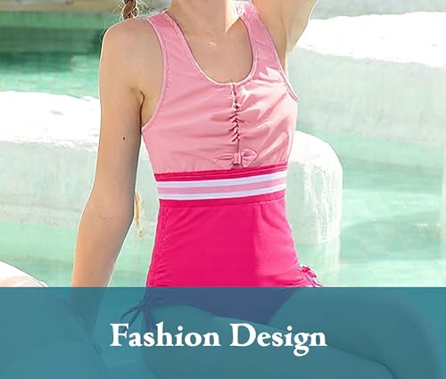 Image of BFUSTYLE Girls Swimsuit One Piece Bathing Suit 4-13 Years Sleeveless Beach Swimwear