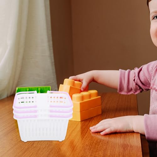 Cestas de Plástico Pequeñas Blancas SHINEOFI con Asa de Mano 3