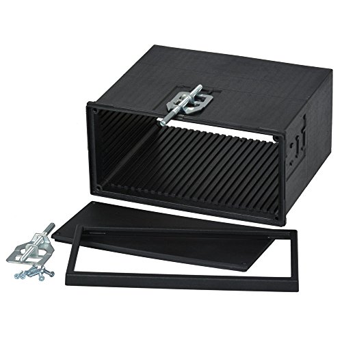 Bopla Enclosures 17741101 Enclosure with PCB Groves and Front Panel, Noryl Rosin, 144 mm L x 72 mm W x 120 mm D, Black