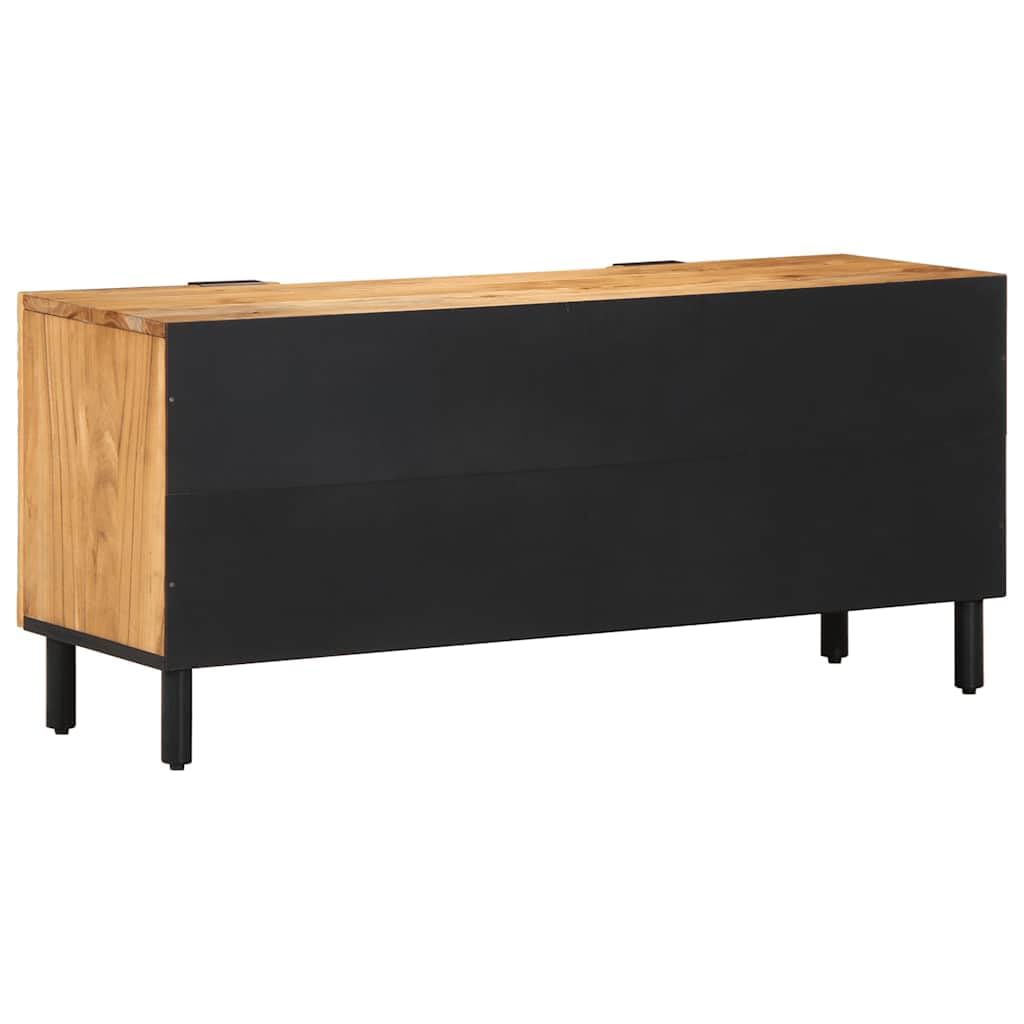 Mobile TV da 105 x 33 x 46 cm, in legno massiccio di acacia | Ampio spazio per riporre oggetti, gambe rialzate, stabile e resistente, per soggiorno o camera da letto