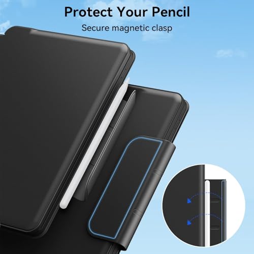 Image of Keyboard Case for iPad Air 13 inch (M4 /2026 /M3 2025 /M2, 2024),iPad Pro 12.9 inch (3 /4 /5 /6th Gen)，Easy-Set Magnetic Stand- 7-Color Backlit - Removable Cases with Multi-Touch Trackpad Keyboard (Black)