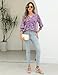 AKEWEI 3/4 Sleeve T Shirts for Women Womens Blouses for Work Professional Women Shirts Cute Outfits Summer Womens 2026 XL Purple Floral