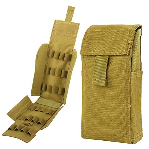 Ironseals 24 Round Shotgun Shotshell Ammunition Reload Holder Quick Access Molle Pouch For 12 Gauge/20G Tan #TOP1