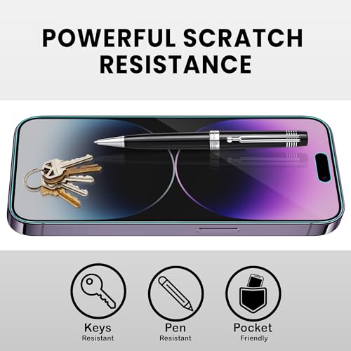 Image of FIRST MART Matte Tempered Glass for iPhone 14 Pro with Edge to Edge Coverage and Easy Installation Kit, Matte Finish, Pack of 2