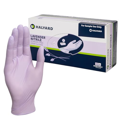 HALYARD LAVENDER NITRILE Exam Gloves, Powder-Free, Non-Sterile, 3...