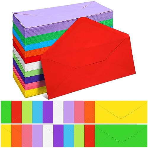 Image of Outus 500 Pcs #10 Colored Envelopes Business Adhesive,Cute Color