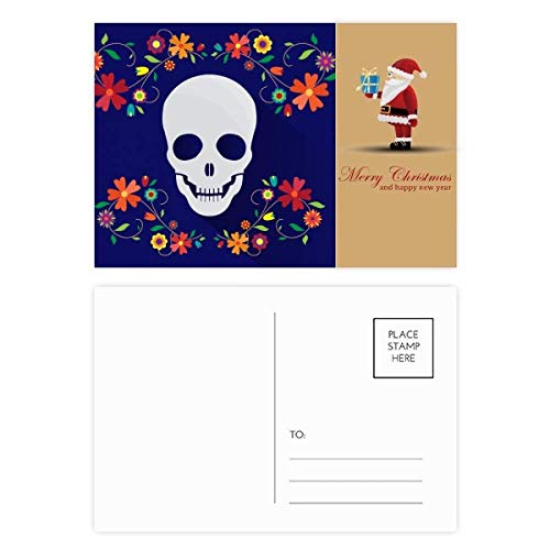 Cartes postales crâne de fleurs lot de 20 illustrations florales gothiques