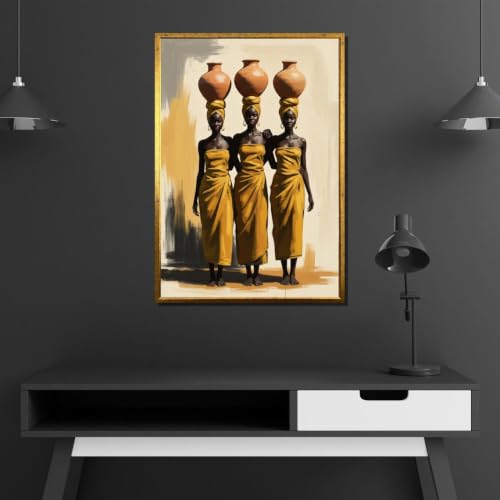 Toile sœurs africaines idéale pour réchauffer l'ambiance d'un salon contemporain