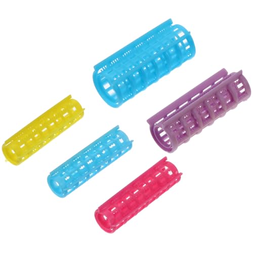 BAZEITFLOW Rulos Cabello Autoadherentes 36 Piezas 15Cm/20Cm/25Cm Dientes Plástico para Peinar Rizos Naturales Uso Doméstico y Viaje Herramientas de Peluquería Profesional Color Aleatorio