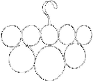 iDesign 6730 Scarf Hanger with 8 Hoops, Metal Hanging Scarf Organiser, Silver,33 x 1.9 x 24.8 centimeters