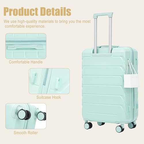 Image of 28 Inch ABS Hard Shell Large Luggage With Combination Lock and Side Hooks, Blue
