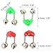 Honbay 30PCS Plastic Clamp Fishing Rod Alarm Dual Alert Bells,Green and Red