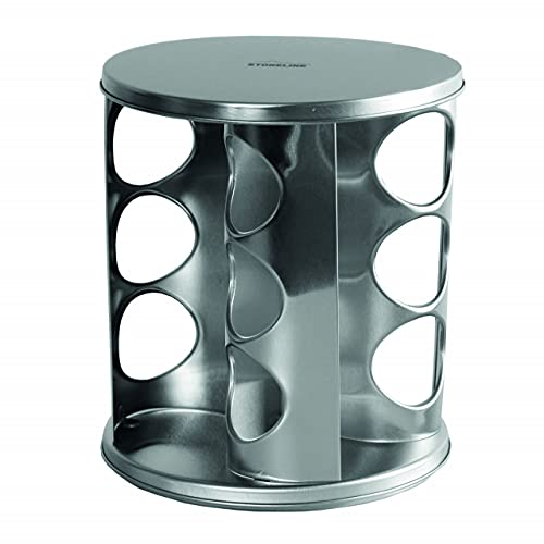 Stoneline Gewürzregal, Gewürzkarussell drehbar aus Edelstahl mit 12 Gewürzgläser, Gewürzregal stehend mit Aufkleber zum… - Image 5