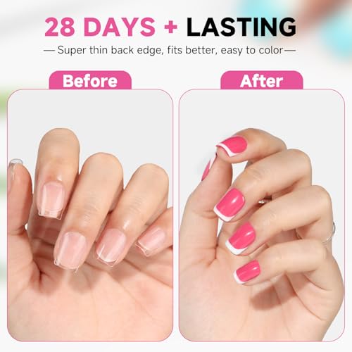 Image of UNA GELLA Extra Short Square Nail Tips, 312pcs XS Square Gel Nail Tips | Soft Gel Full Cover Half Matte No Need File Acrylic Fake Nails for Nail Extension Home DIY Nail Salon 12 Sizes