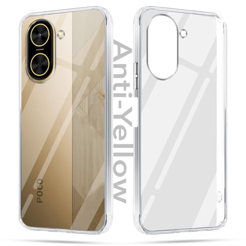 Image of Jkobi Lifetime Anti-Yellow Clear Back Cover Case for Poco C71 (Sleek Hard Crystal | Shockproof and Camera Protection)