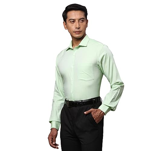 Image of Park Avenue Men's Pure Cotton Structure Pattern Slim Fit Semi Cutaway Collar Full Sleeve Formal Shirt