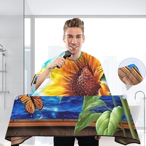 Capa impermeable profesional para corte de cabello Sunflower con cierre ajustable de broche para peluquería y estilismo miniatura 6