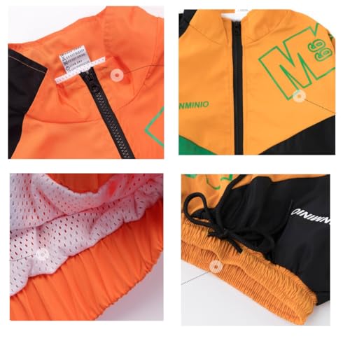 80s Outfit for Kids,Boys' Girls' Color Block Jacket Track Pants Sets,80s Tracksuit Retro Hip Hop Dance Outfit3