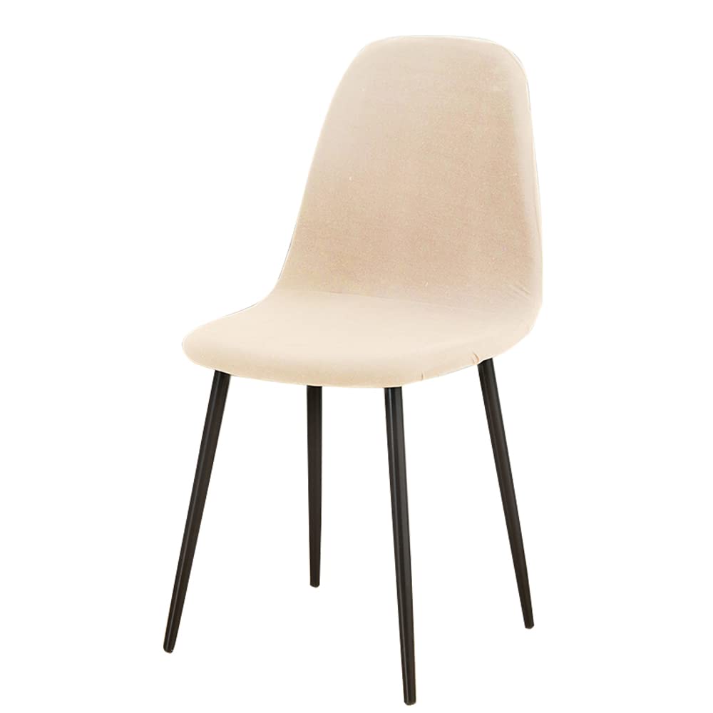 Fundas para Sillas escandinavas Funda para Silla de Comedor Funda de Silla Nordica Cocina Elásticas Cubiertas para Silla escandinavas 4 Piezas Beige