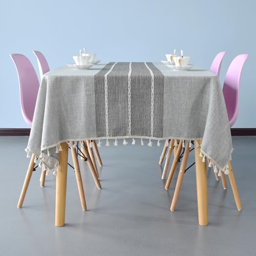 Nappe polyester lavable grise 140x200 résistante à l'eau et poussière - 8