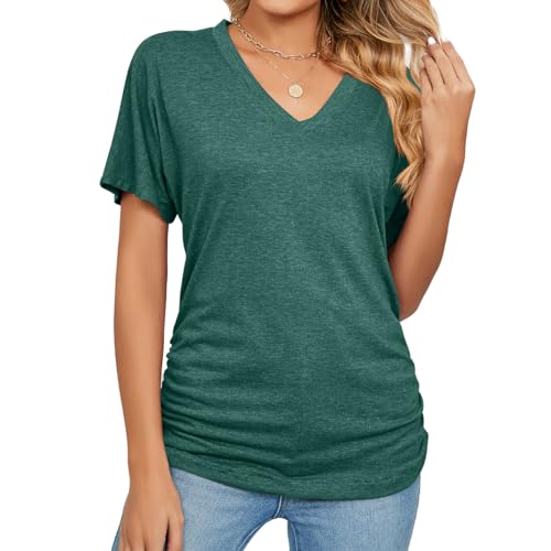 LYOYE Women's V Neck Tunic Tops Short Sleeve T Shirts...