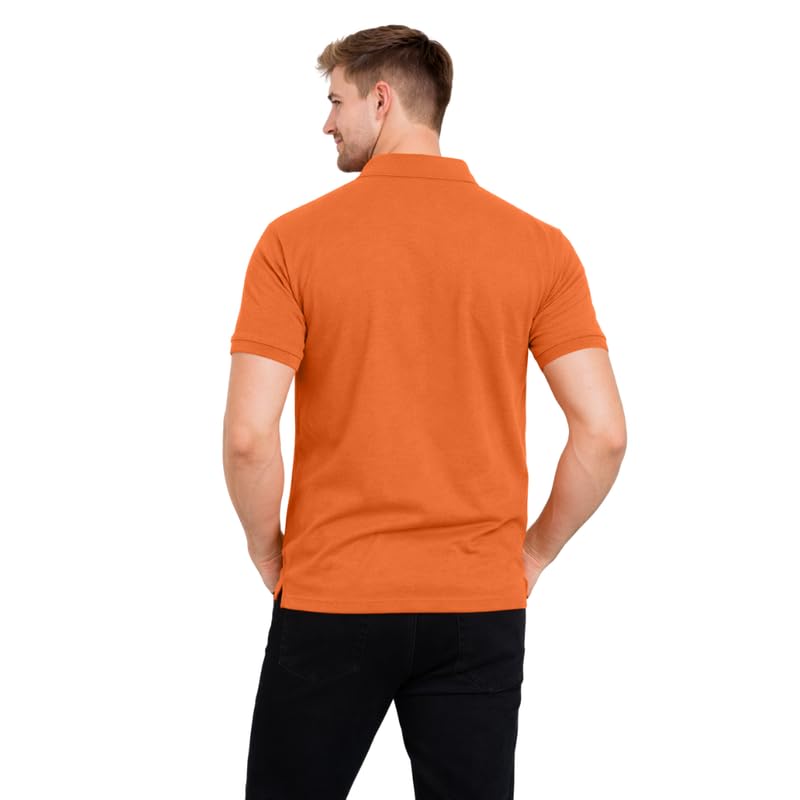 Image of SMAN Polo Neck T-Shirt Pack of 3 for Men & Boys | Half Sleeve Collar Tee with Pocket | Premium Spun Matty Fabric | Casual & Office Wear | Sizes M to 2XL | FX PO3 MCR ORN PCH