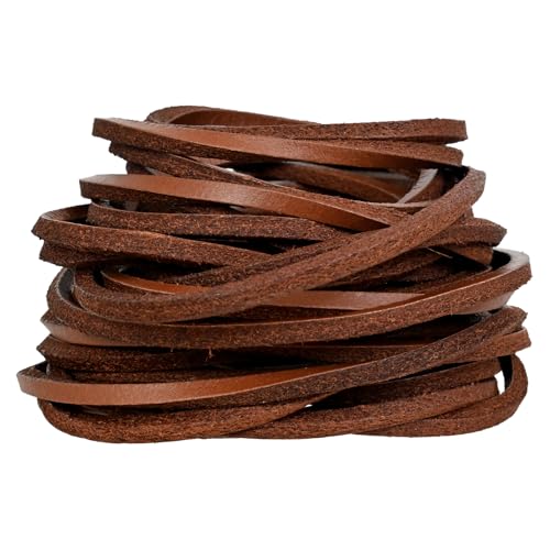 Genique Real/Genuine 3mm Leather Cord 5 Metres 1/8 inch Leather Strips Leather Shoe Laces for Boot Laces Necklace Bracelets Jewelry Making Crafting Baseball Glove Repair (Tan 3MM)