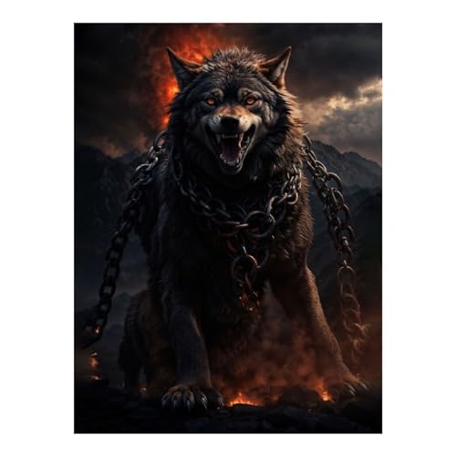 Peinture diamant Loup DIY 30x40cm kit broderie strass fille