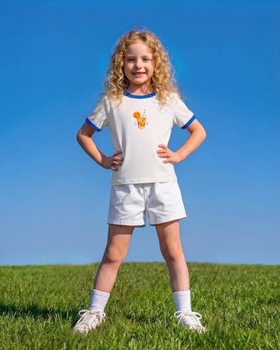 Image of Stelle Girls Retro Graphic T Shirt Soft Stretch Crewneck for School | Lightweight, Breathable, Soft, Stretchy, Cherry graphic, Relaxed fit, School, Play, Sports, Everyday wear, Vintage style