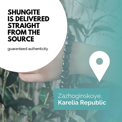 Shungite Bracelets 2+1 Family Set | Big Tumbled Beaded Bracelets Authentic Shungite Jewelry for Men and Women | Crystal Healing and Protection High Positive Energy Bracelets S2514
