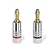 sonero® Bananenstecker 4er-Set, für alle Lautsprecherkabel mit einem Durchmesser bis max. 6mm², 4 Stück mit Farbcodierung (12x rot, 12x schwarz), 24k vergoldet