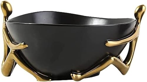 KITCISSL Bandeja para llaves de decoración de mesa auxiliar elegante cuenco para la mesa de entrada color dorado moderno figura dorada plato de