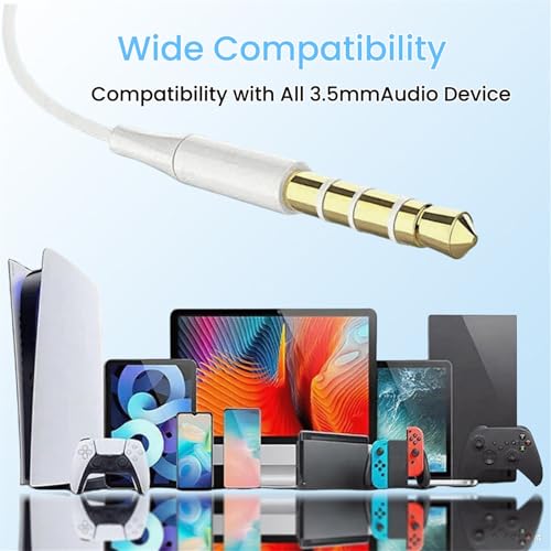 Image of YouthCity Wired Headphones for iPhone Earbuds with 3.5mm Plug Earphones | Built-in Mic & Volume Control Compatible with iPhone /ipad /Android /Computer and Most 3.5mm Jack Devices