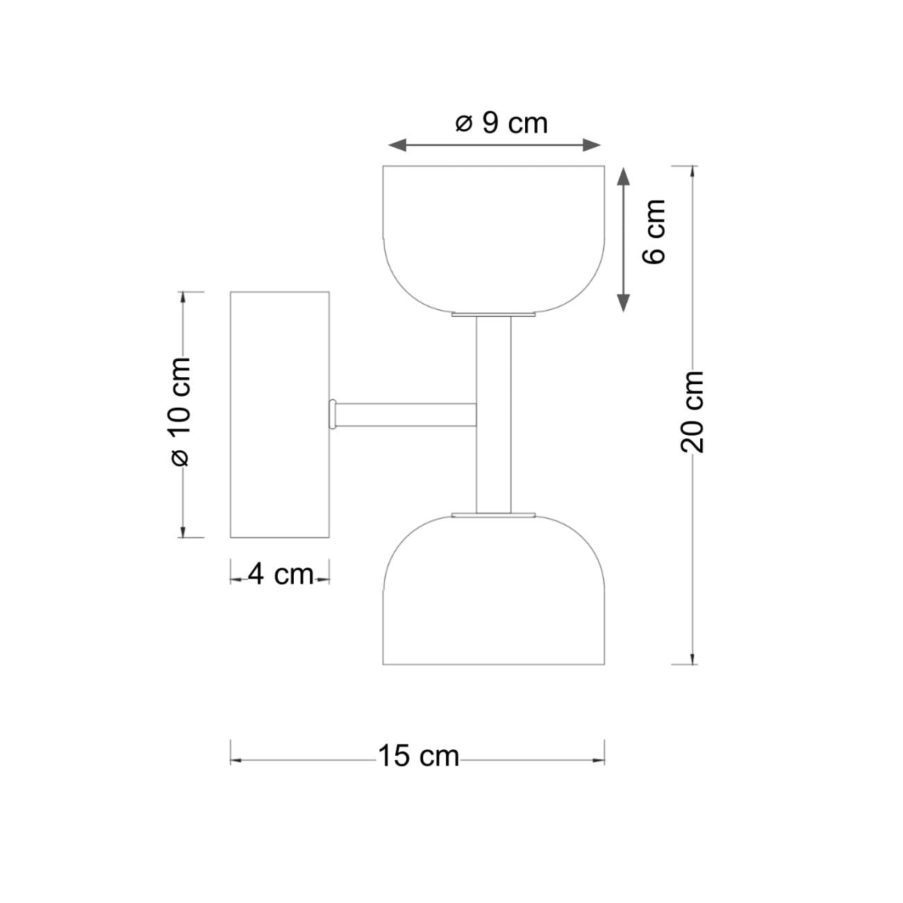 KOSILUM - Applique LED laiton à deux globes opalins en verre - Nysséa - Lumière Blanc Chaud Eclairage Salon Chambre Cuisine Couloir - - 387 lm - LED intégrée - IP20