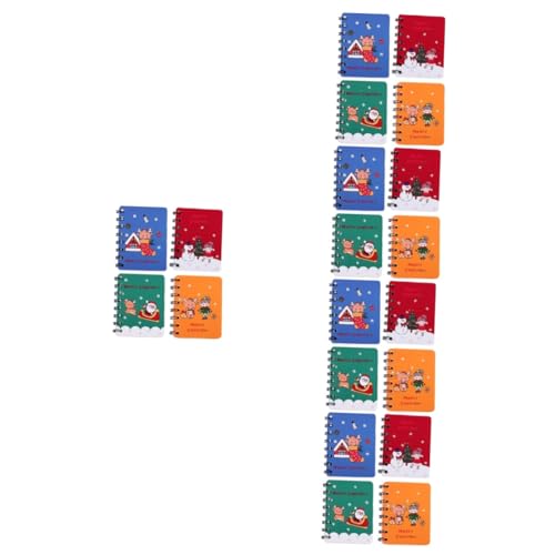 Notes d'étude avec mini blocs-notes en vrac Tofficu et stickers de Noël à spirale
