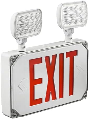 Wet Location - Luz de emergencia LED para exteriores, resistente a la intemperie, con batería de respaldo, doble cara, CA 120 V277 V, certificado UL