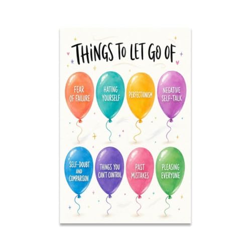 Self Love Poster Let Go Of Negativity Positive Canvas Wall Art